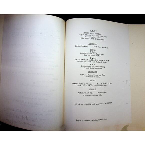 1965 Kagnew Medical Bulletin Humorous Dinner Menu US 7th Infantry Ethiopia Korea - Picture 5 of 7